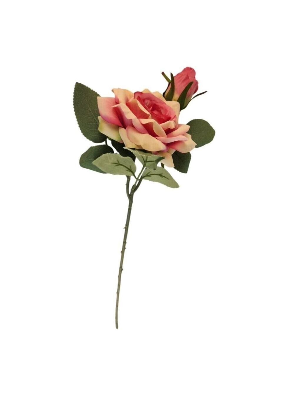 Artificial Pink Rose Stem Faux Flower Modern Wedding Floral Home Decor Accent